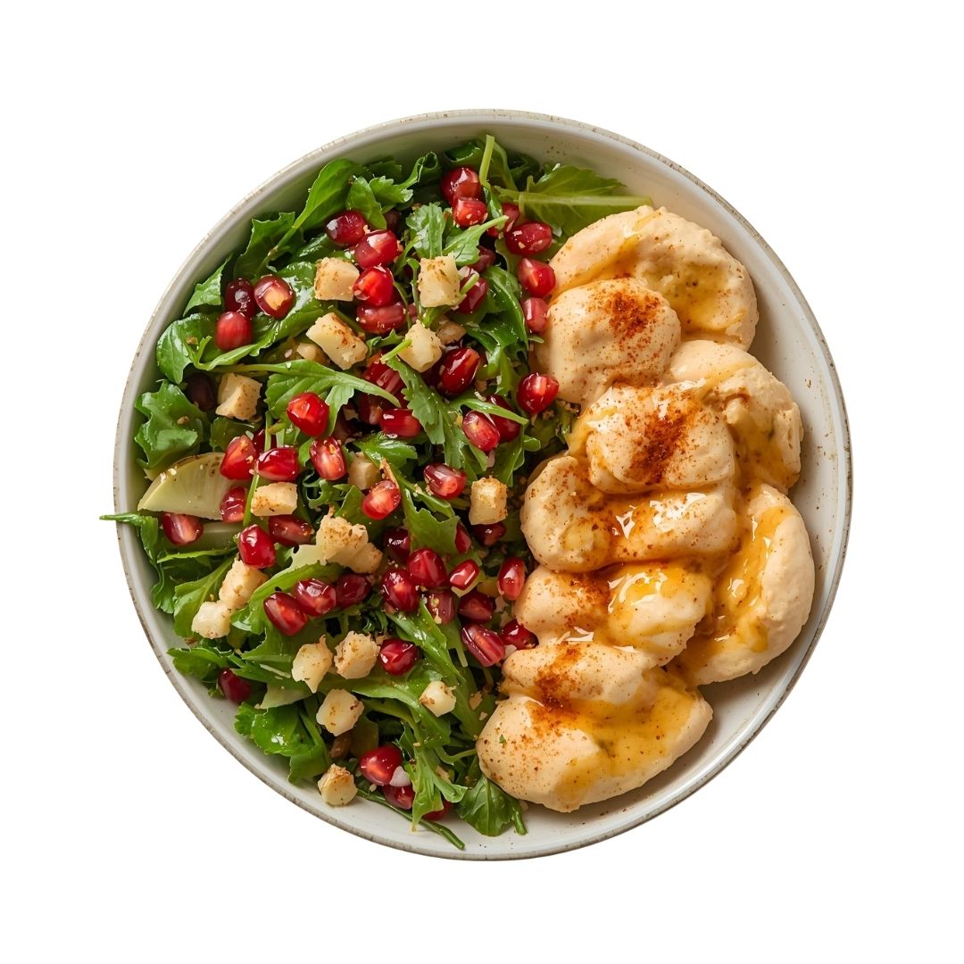 FATTOUSH SALAD AND HUMMUS BOMB