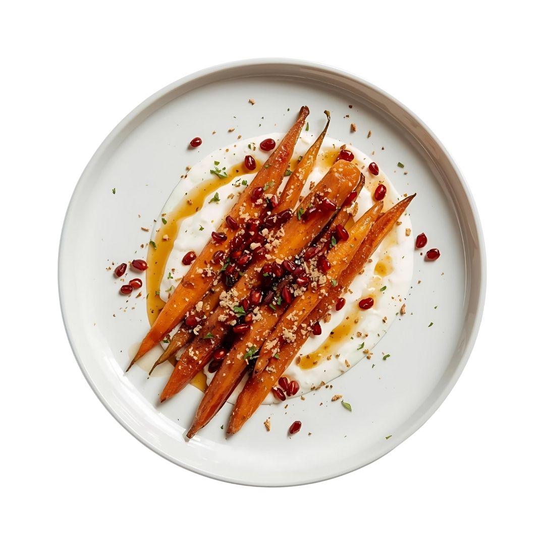 Honey Roasted Carrots on Labneh